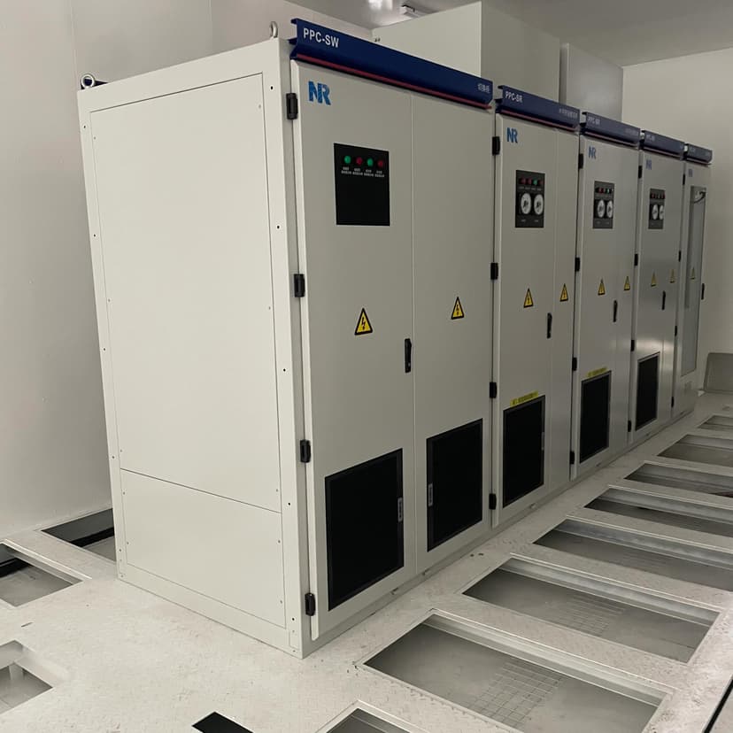 Primary and secondary cabinets arranged by function inside the enclosure