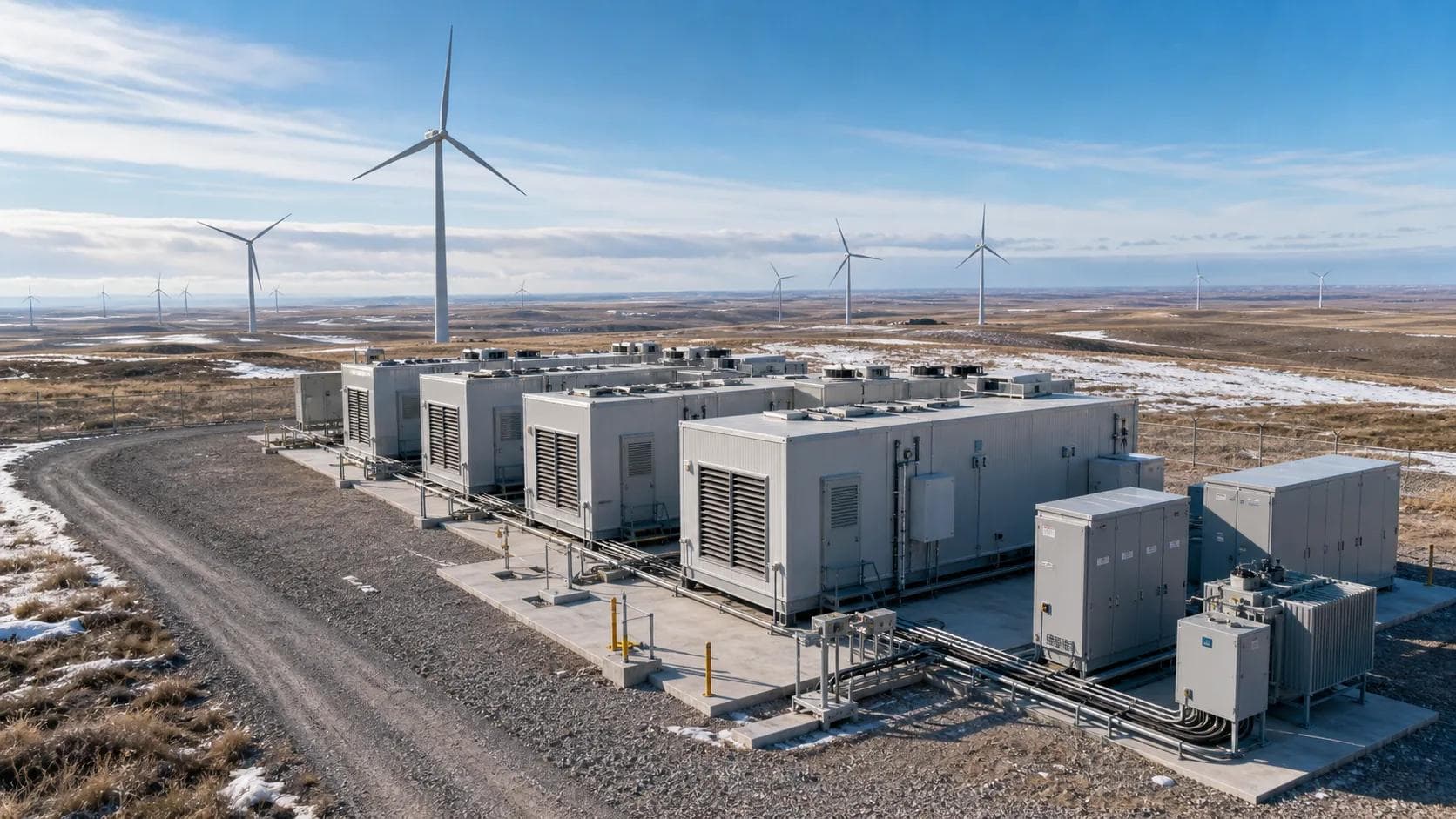 Prefabricated compute enclosure modules deployed at a North American wind power site