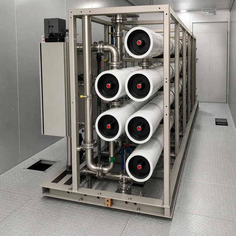 Integrated water treatment modules inside the prefabricated cabin