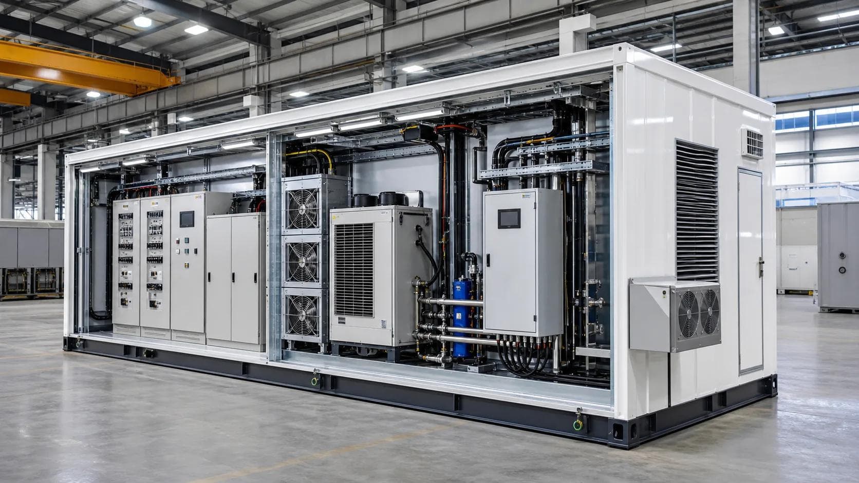 Factory-integrated prefabricated compute module with power distribution and thermal management systems