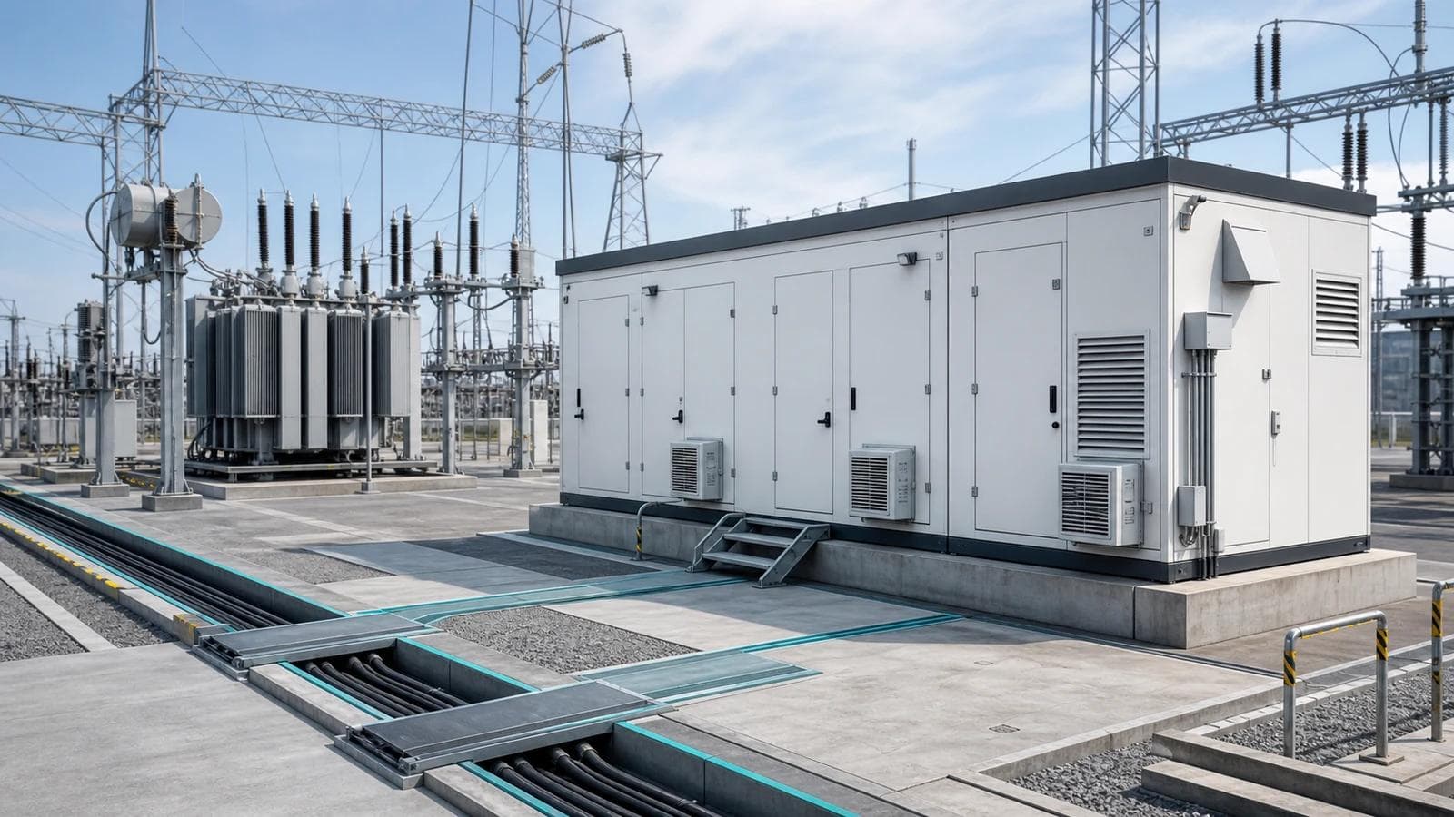 Prefabricated E-House Project Delivery Solution - utility and grid distribution module scenario